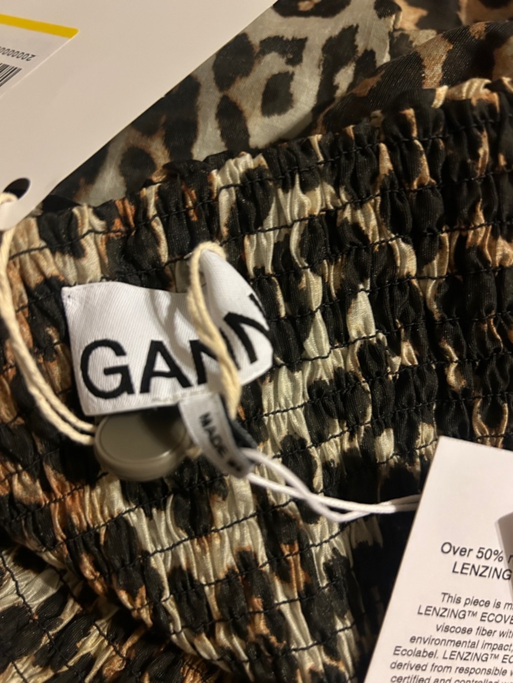 GANNI Leopard-print TENCEL™-blend voile midi dress Original Price $445 - Picture 6 of 11